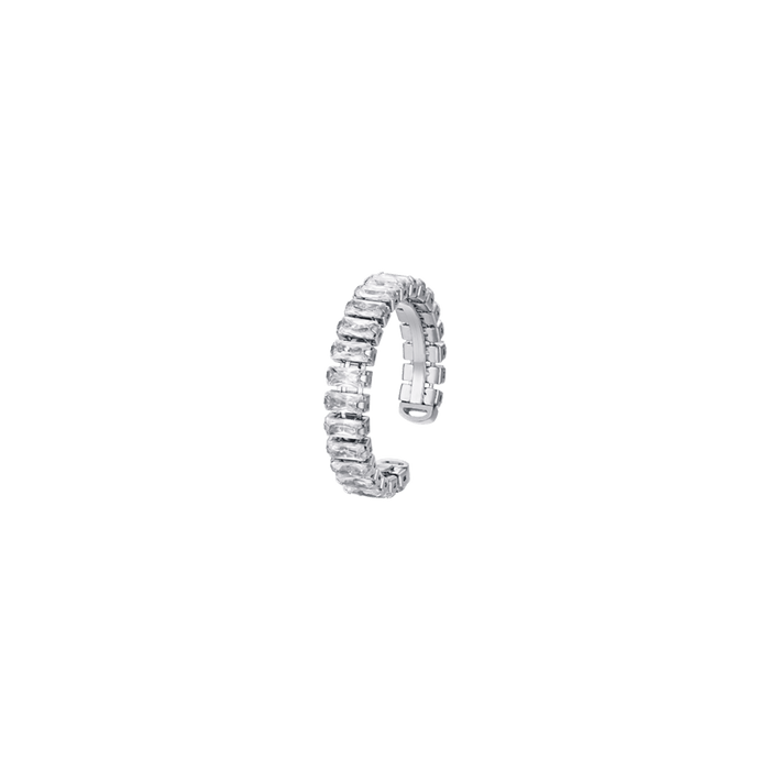 BAGUE FEMME EN ACIER AVEC CRISTAUX BLANCS