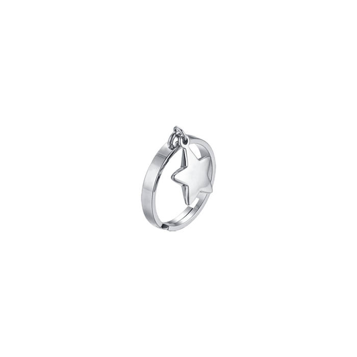 BAGUE FEMME EN ACIER AVEC ÉTOILE