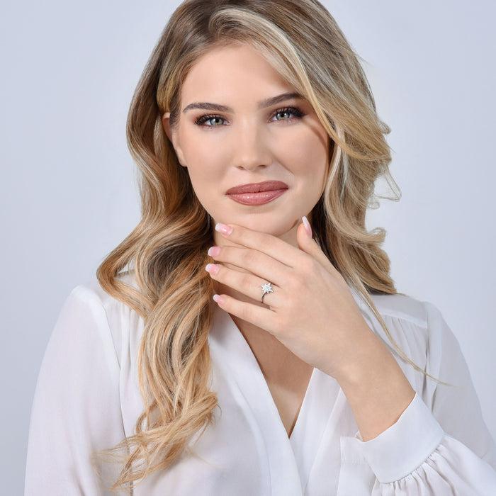 BAGUE FEMME EN ACIER AVEC ÉTOILE SISSI