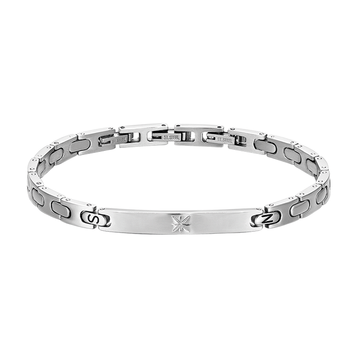 BRACELET HOMME EN ACIER ROSE DES VENTS