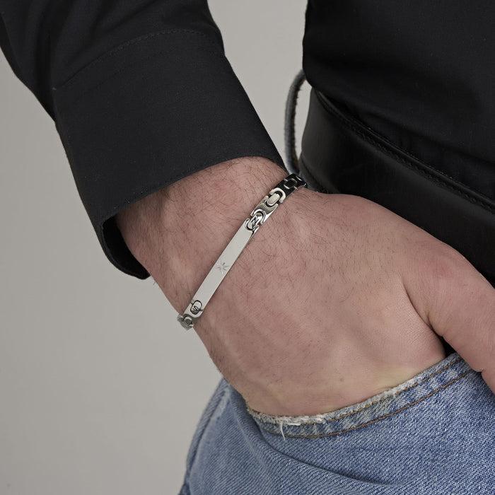 BRACELET HOMME EN ACIER ROSE DES VENTS