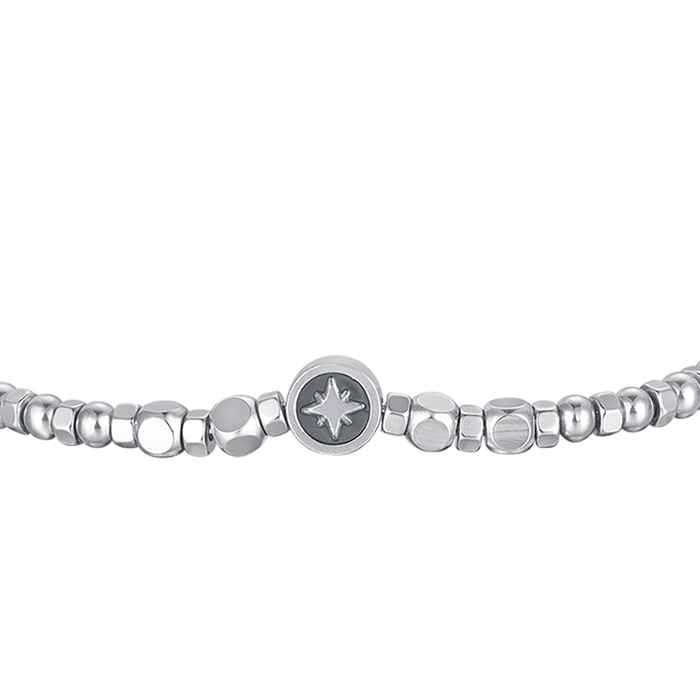 MEN'S STEEL BRACELET WITH LAPIS AND STAR