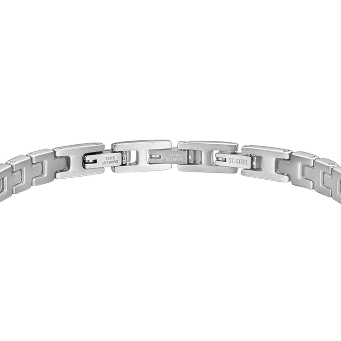 MEN'S BRACELET IN STEEL WITH BLACK CRYSTALS