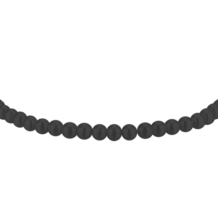 MEN'S BRACELET IN STEEL WITH BLACK PEARLS