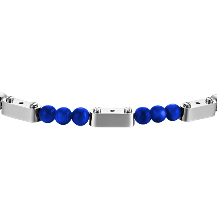 BRACELET HOMME EN ACIER AVEC PIERRES LAPIS