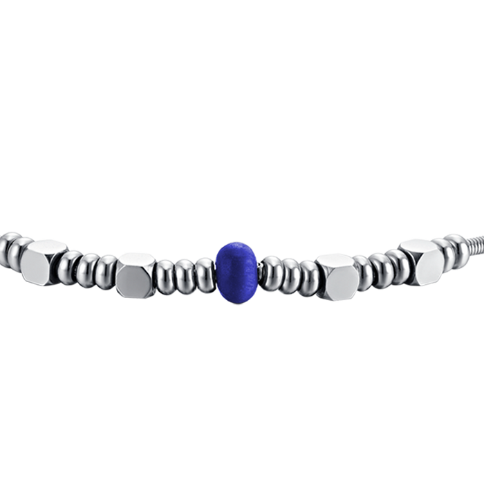 BRACELET HOMME EN ACIER AVEC PIERRE BLEUE