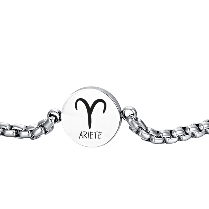 BRACELET HOMME EN ACIER PLAQUE SIGNE DU ZODIAQUE BÉLIER