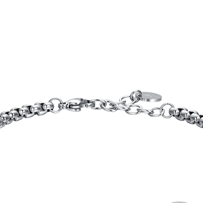 BRACCIALE UOMO IN ACCIAIO SEGNO ZODIACALE PESCI PIASTRA