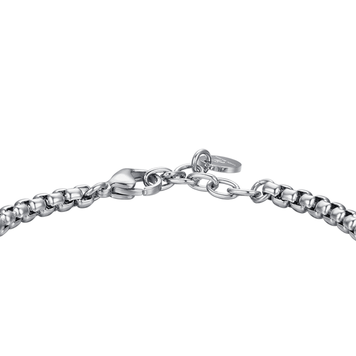 BRACELET HOMME EN ACIER AVEC CRISTAUX NOIRS