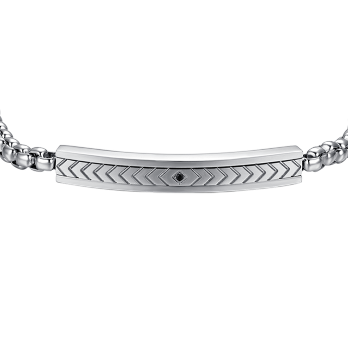 BRACELET EN ACIER POUR HOMME AVEC ÉLÉMENT EN ACIER