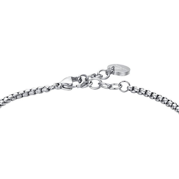 MEN'S BRACELET IN STEEL WITH BLACK IP AND SILVER ELEMENTS