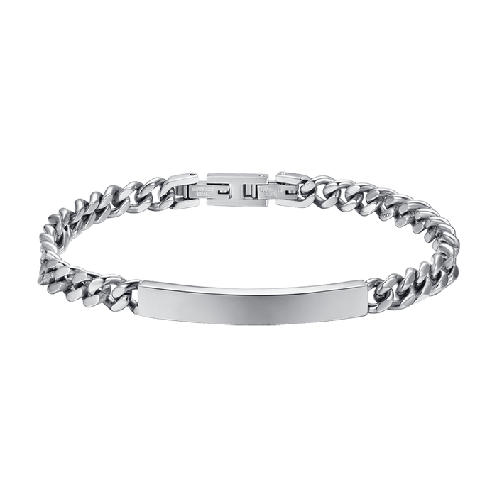 BRACELET HOMME EN ACIER AVEC PLAQUÉ ARGENT