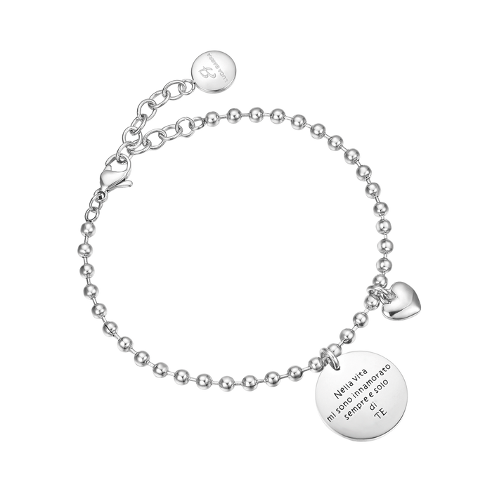 BRACELET EN ACIER AVEC UN PENDENTIF DANS LA VIE JE SUIS TOUJOURS ET UNIQUEMENT TOMBÉ AMOUREUX DE TOI