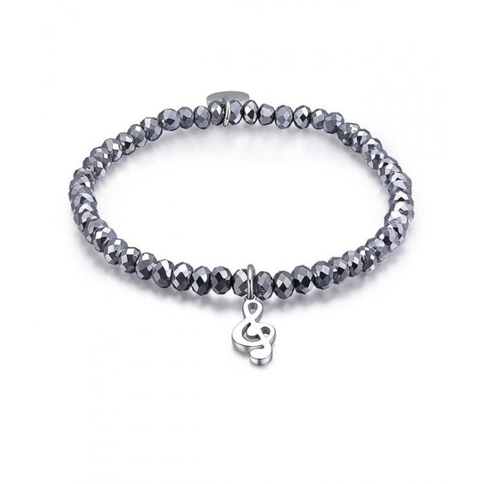 Bracelet avec cristaux d'hématite et clé de violon