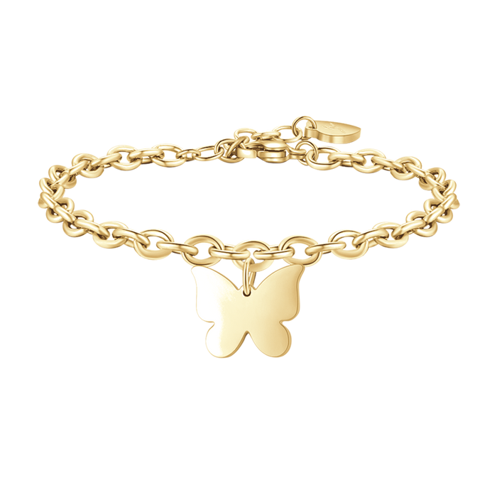 BRACELET FEMME EN ACIER DORÉ AVEC PAPILLON