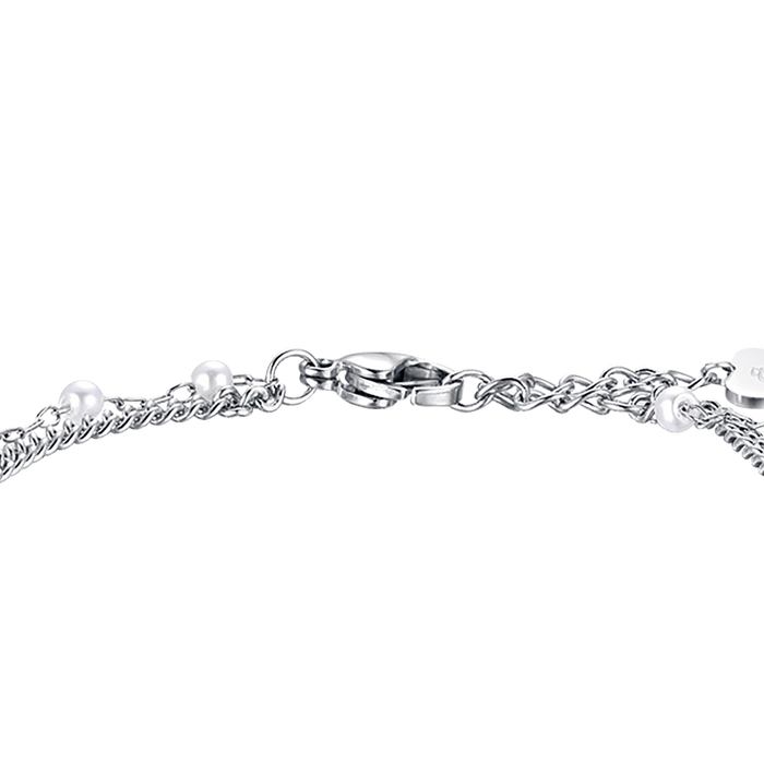 BRACELET FEMME EN ACIER DORÉ IP AVEC TRÈFLE À QUATRE FEUILLES