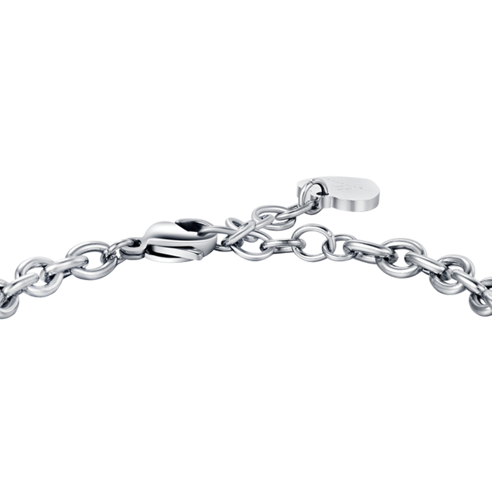 BRACELET FEMME EN ACIER AVEC FLEUR DE VIE ET CRISTAUX BLANCS