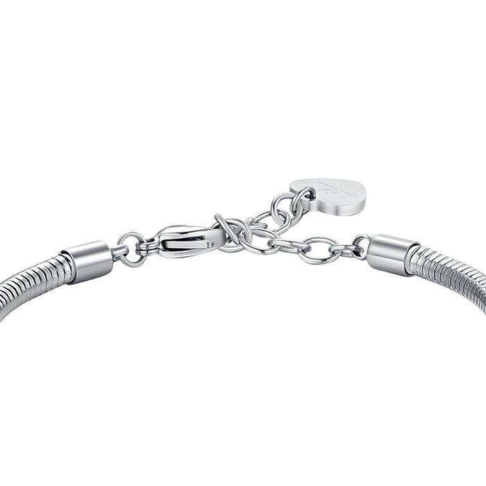 BRACCIALE DONNA IN ACCIAIO CON ALBERO DELLA VITA CON CRISTALLI BIANCHI
