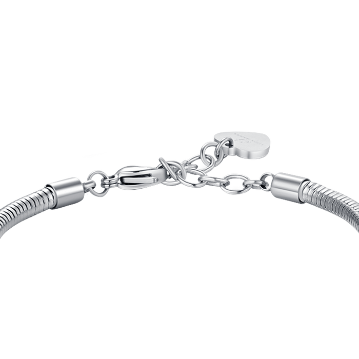 BRACELET FEMME EN ACIER AVEC FLEUR DE VIE ET CRISTAUX BLANCS