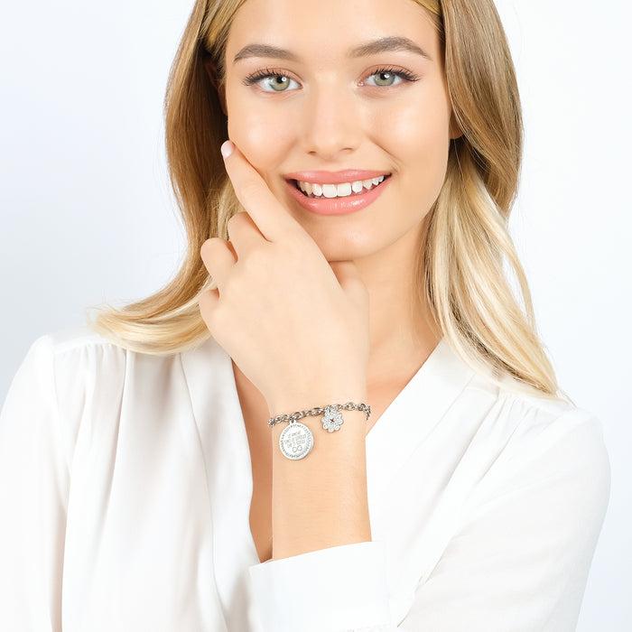 WOMEN'S STEEL BRACELET FRIENDS ARE THE SISTERS YOU CHOOSE WITH ENAMEL