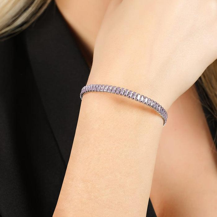 WOMEN'S BRACELET IN STEEL WITH PINK CRYSTALS