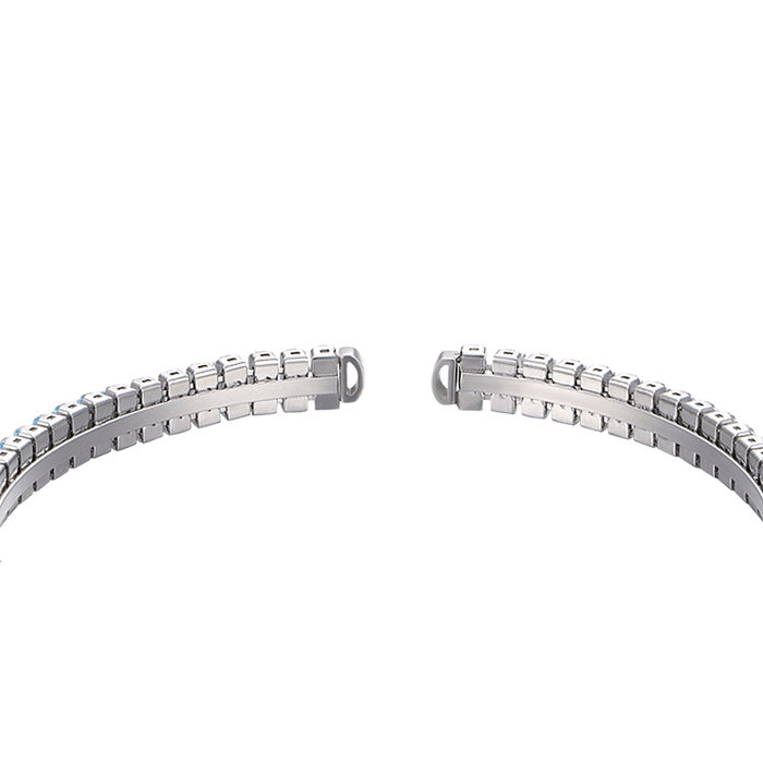 BRACCIALE DONNA IN ACCIAIO CON CRISTALLI AZZURRI
