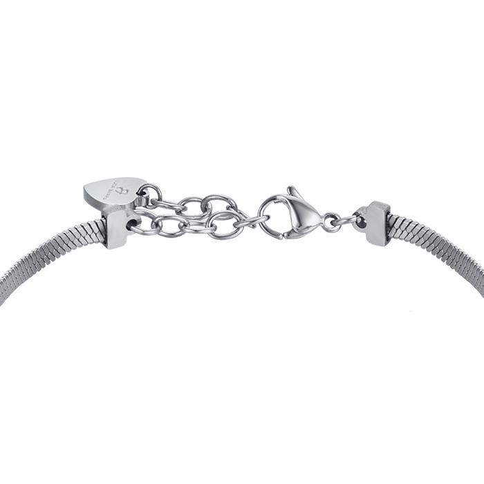BRACCIALE DONNA SNAKE IN ACCIAIO CON CUORI CON CRISTALLI BIANCHI