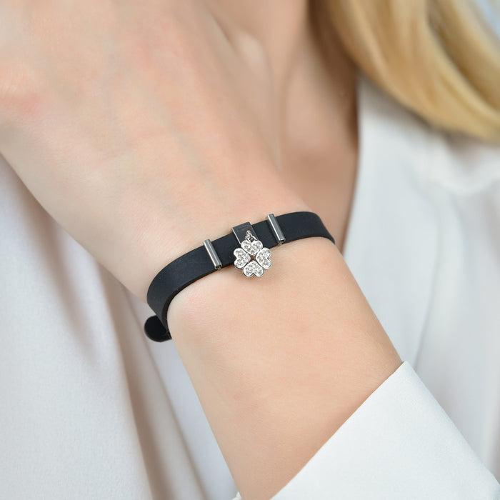 BRACELET EN SILICONE NOIR POUR FEMME