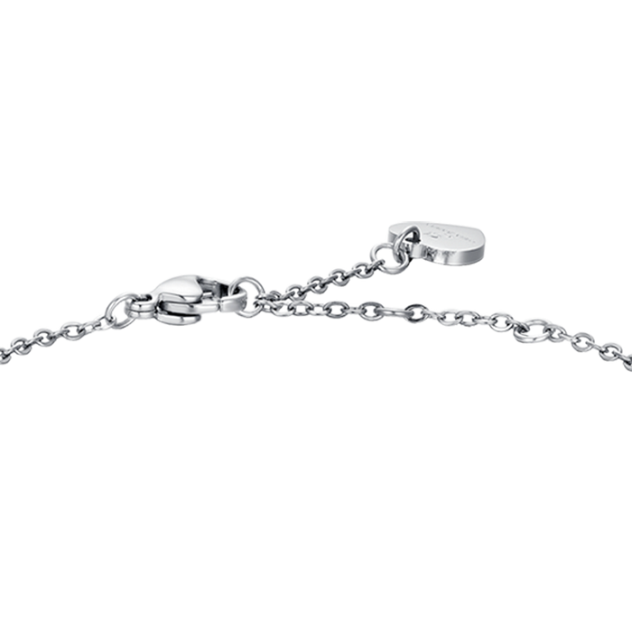 BRACELET EN ACIER POUR FEMME AVEC ÉLÉMENT EN CRISTAL BLANC