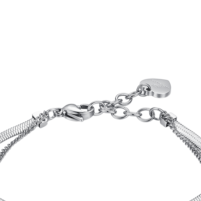 BRACCIALE DONNA IN ACCIAIO FARFALLE CON CRISTALLI BIANCHI