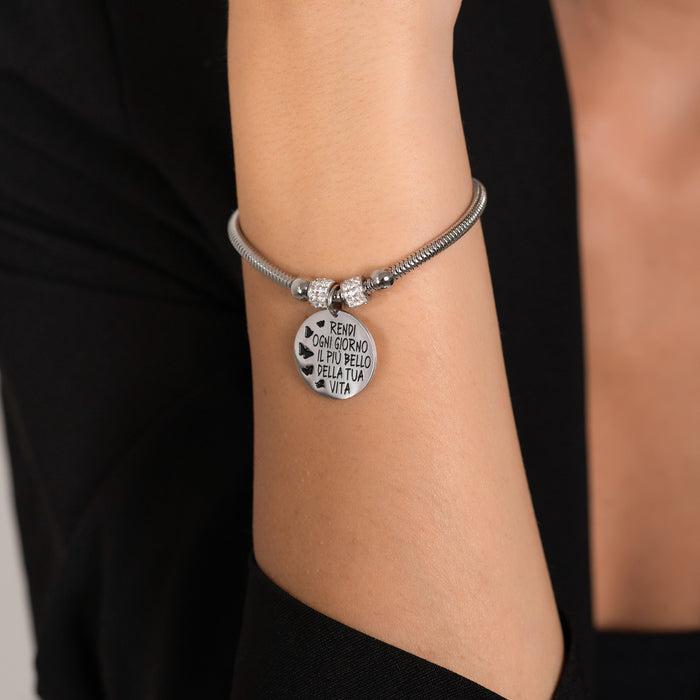 BRACELET EN ACIER POUR FEMME FAITES DE CHAQUE JOUR LE PLUS BEAU DE VOTRE VIE