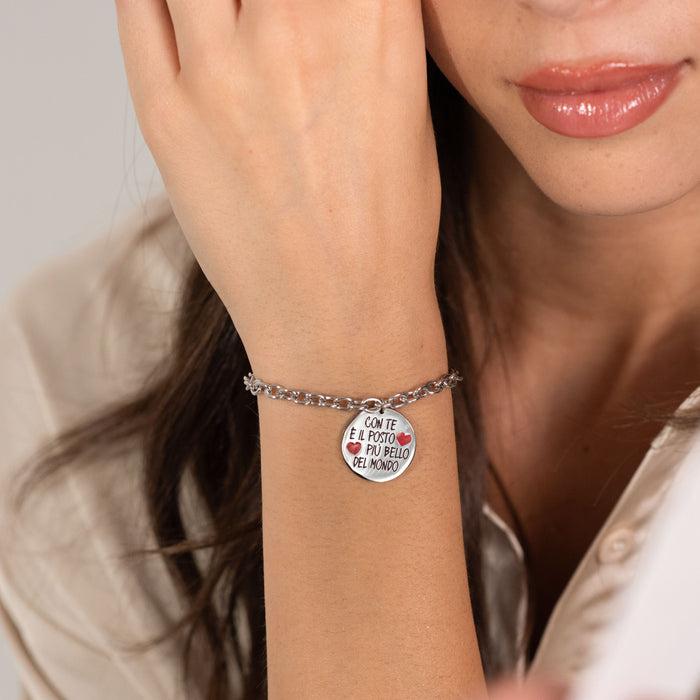 BRACELETS DE COUPLE EN ACIER AVEC VOUS EST LE PLUS BEL ENDROIT