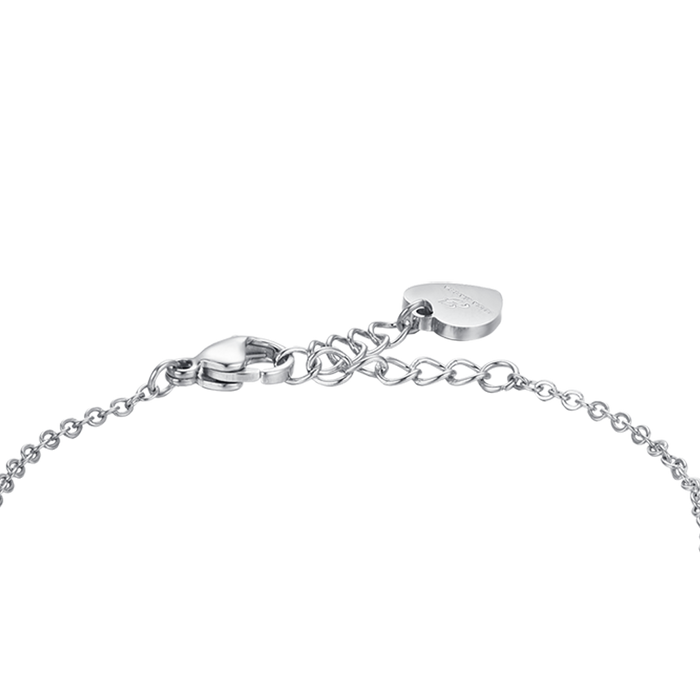 BRACCIALE DONNA IN ACCIAIO CUORI CON CRISTALLI BIANCHI