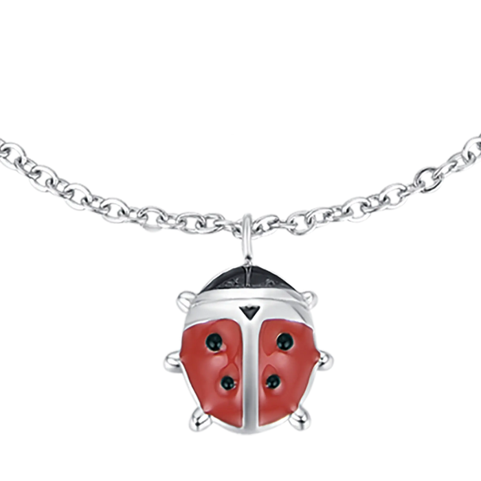 BRACELET EN ACIER POUR FILLE AVEC COCCINELLE