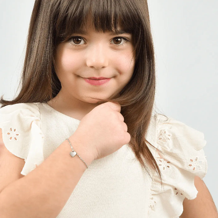BRACELET EN ACIER POUR FILLE AVEC COEUR