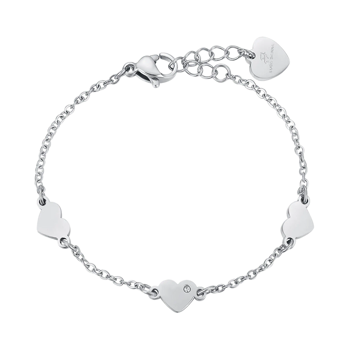 BRACELET EN ACIER POUR FILLE AVEC COEURS