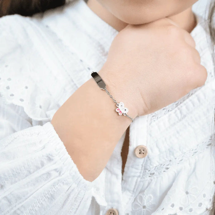 BRACELET EN ACIER POUR FILLE AVEC PAPILLON