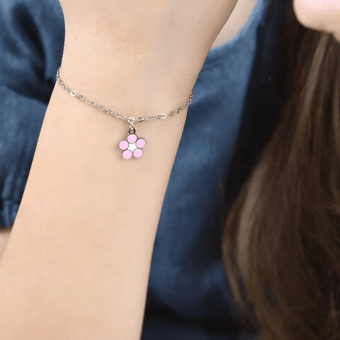 GIRL'S STEEL BRACELET WITH FLOWER