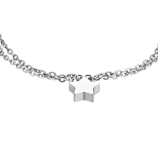 WOMEN'S STEEL BRACELET WITH STAR AND WHITE CRYSTAL