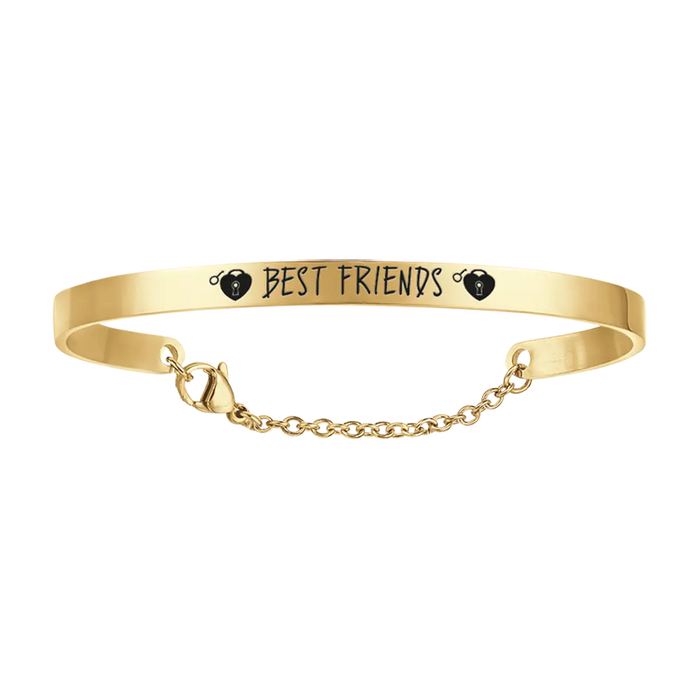 BRACELET FEMME EN ACIER PLAQUÉ OR BEST FRIENDS