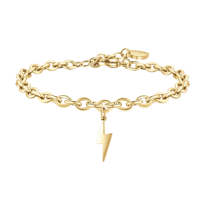 BRACELET FEMME EN ACIER DORÉ AVEC ÉCLAIR