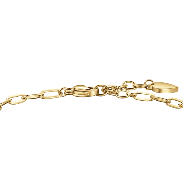 BRACELET FEMME EN ACIER DORÉ AVEC LUNE, HIBOU ET ÉTOILE