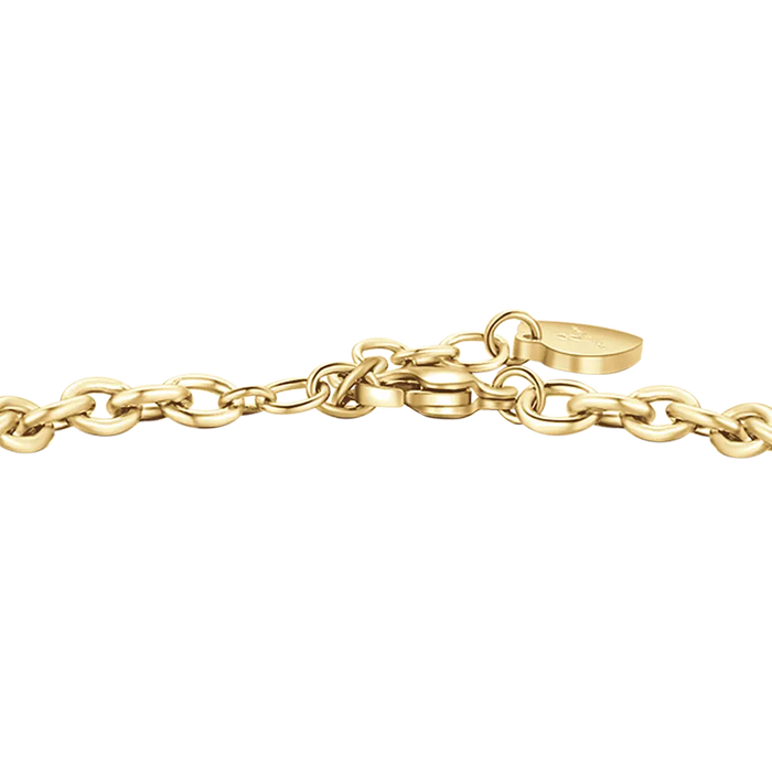 BRACELET FEMME EN ACIER DORÉ AVEC TRÈFLE À QUATRE FEUILLES