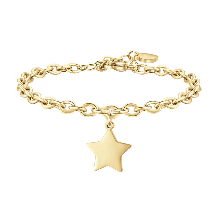 BRACELET FEMME EN ACIER DORÉ AVEC ÉTOILE