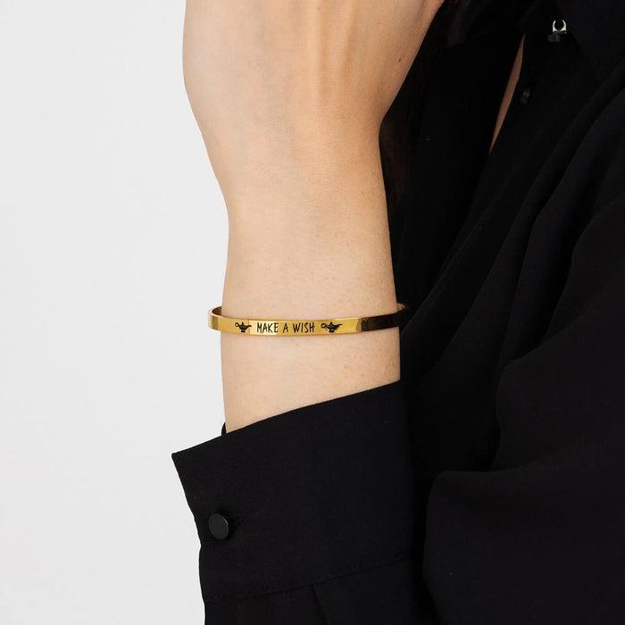 BRACELET FEMME EN ACIER DORÉ MAKE A WISH