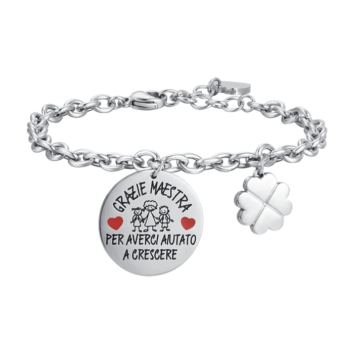 BRACELET EN ACIER POUR FEMME MERCI PROFESSEUR DE NOUS AIDEZ À GRANDIR