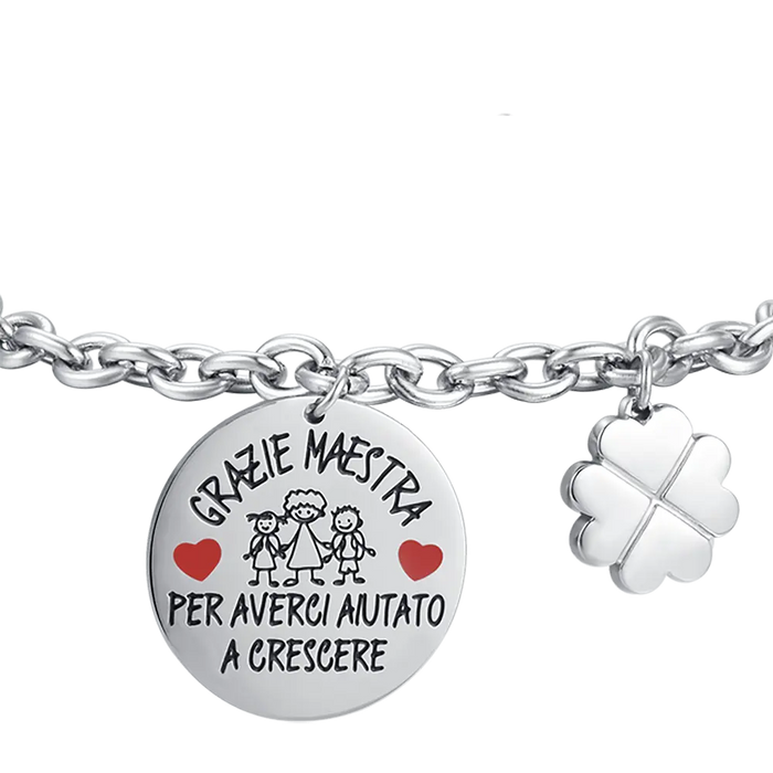 BRACELET EN ACIER POUR FEMME MERCI PROFESSEUR DE NOUS AIDEZ À GRANDIR