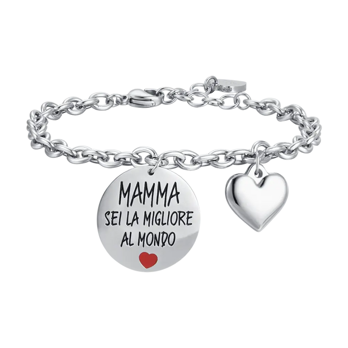 BRACELET ACIER FEMME MAMAN TU ES LA MEILLEURE DU MONDE