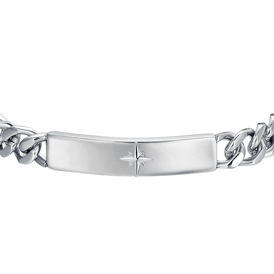 MEN'S STEEL BRACELET WITH WIND ROSE PLATE