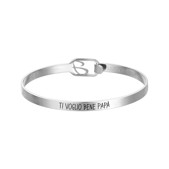 MEN'S BRACELET IN STEEL WITH BLACK ENAMEL "I LOVE YOU DAD"